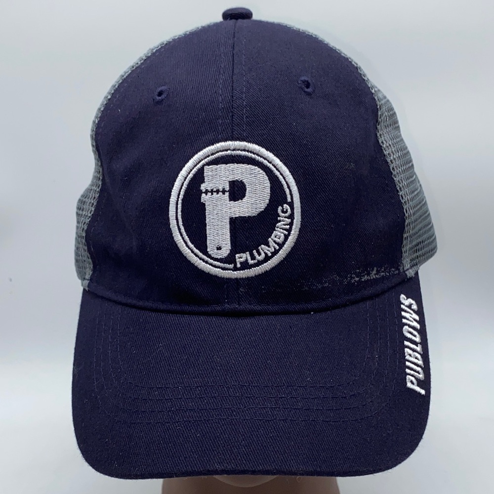 Publows Plumbing Mesh SnapBack Baseball Cap Hat Navy Grey Howitzer